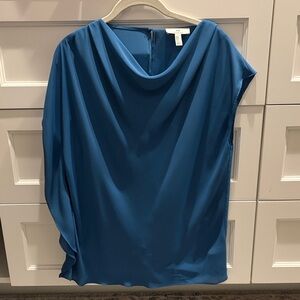 Teal Draped asymmetrical Women's Blouse